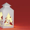 Hộp đèn lồng Giáng Sinh 9 mặt/hoạ tiết, dùng nến trà LED/nến điện - Thumbnail 1