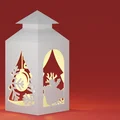 Hộp đèn lồng Giáng Sinh 9 mặt/hoạ tiết, dùng nến trà LED/nến điện - Thumbnail 2