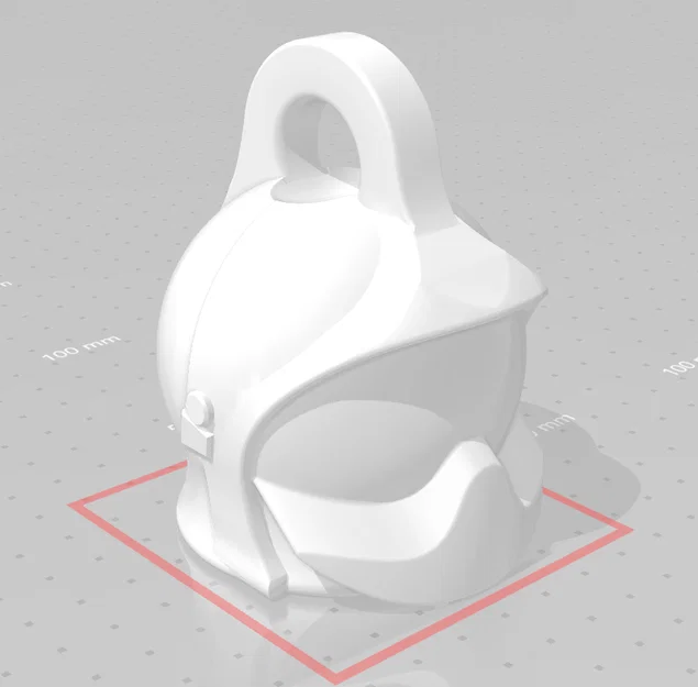 Móc khóa hình mũ bảo hiểm lính cứu hỏa in 3D đẹp mắt - Image 1