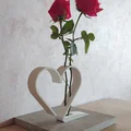Bình Hoa Trái Tim Tối Giản 2 Bông Hồng (Valentine Minimalist Dual Rose Heart Vase) - Thumbnail 1