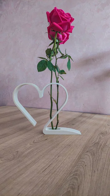 Bình Hoa Trái Tim Tối Giản 2 Bông Hồng (Valentine Minimalist Dual Rose Heart Vase) - Image 3
