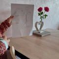 Bình Hoa Trái Tim Tối Giản 2 Bông Hồng (Valentine Minimalist Dual Rose Heart Vase) - Thumbnail 5