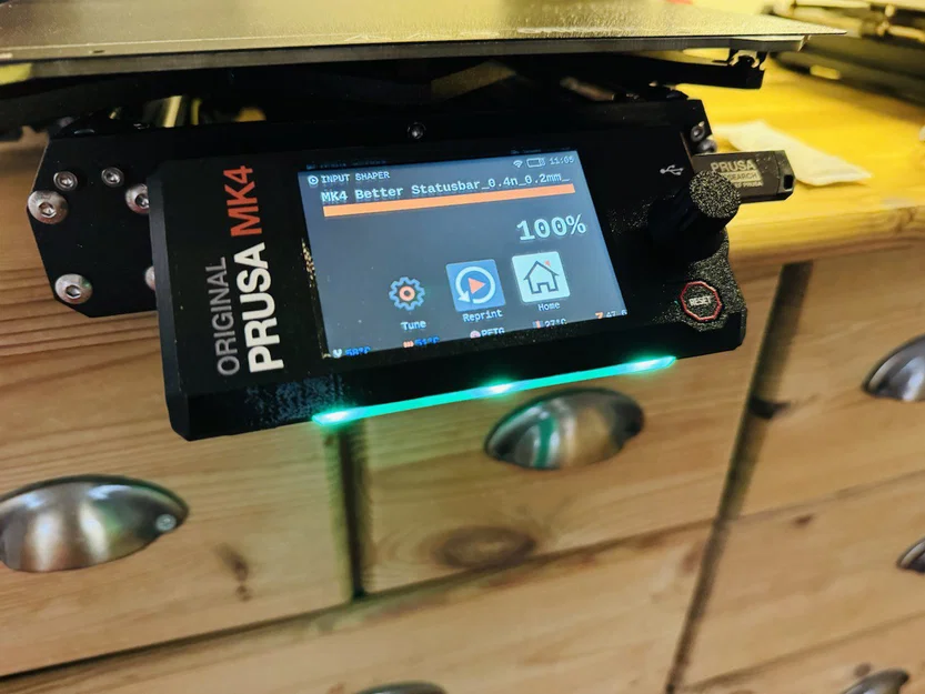 Prusa MK4/XL Better LED Status Bar – Thanh dẫn sáng hiển thị LED - Image 1