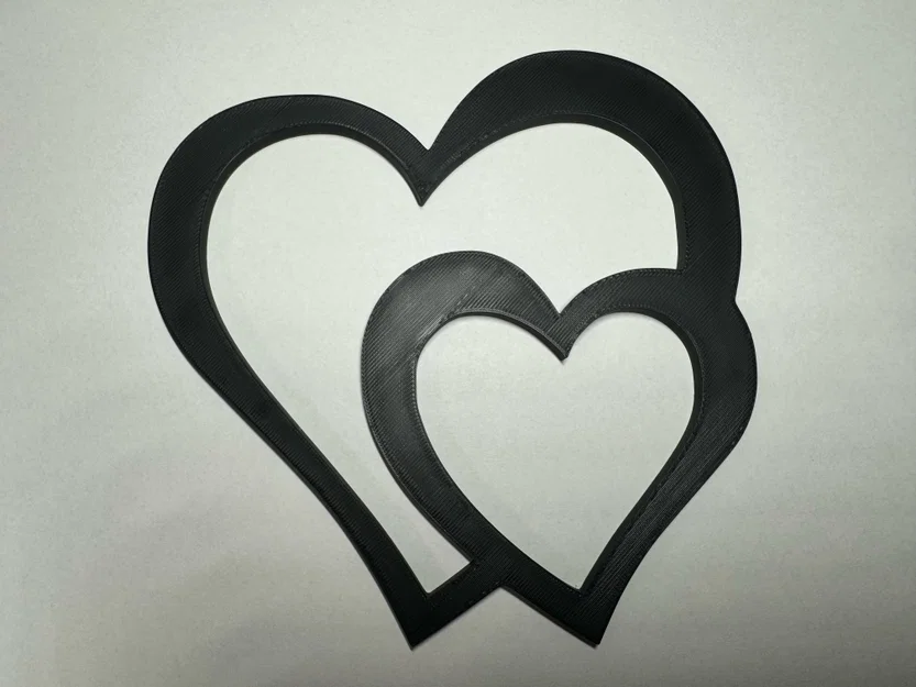 Mô hình in 3D trái tim đôi Love Hearts trang trí lãng mạn - Image 1