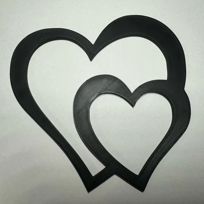 Mô hình in 3D trái tim đôi Love Hearts trang trí lãng mạn
