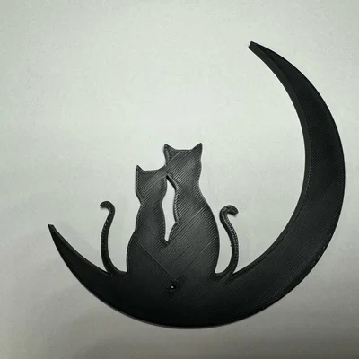 Mô hình 3D mèo trên mặt trăng (Moon cat) trang trí độc đáo