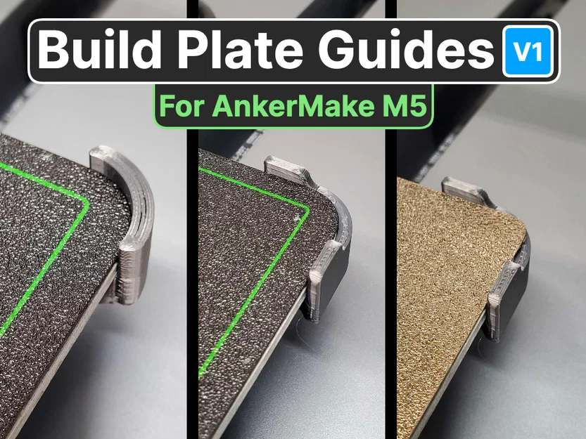 Guide canh tấm PEI build plate bo góc/vuông cho AnkerMake M5 - Image 1