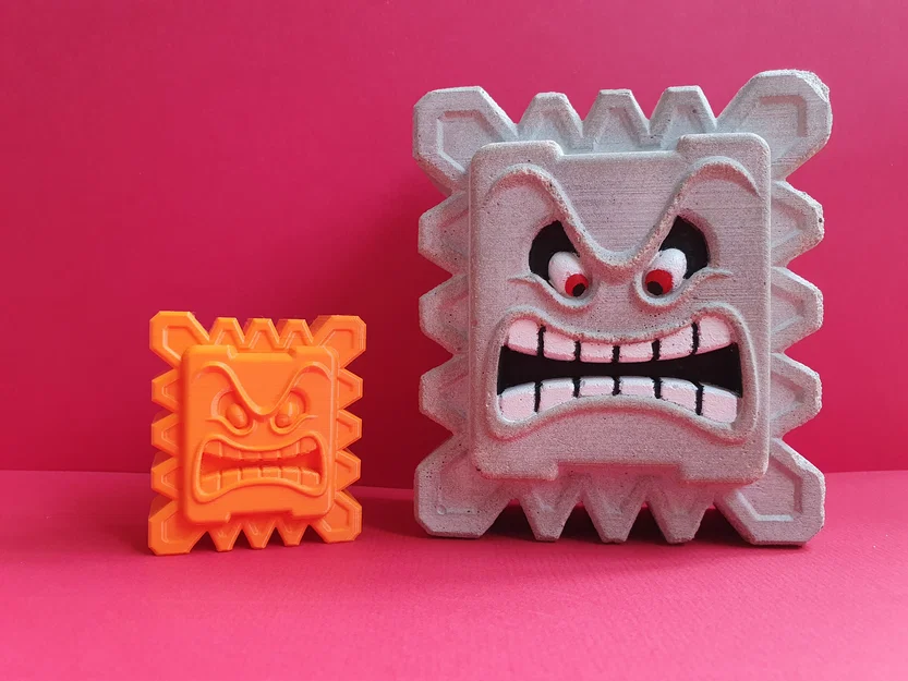 Mô hình Thwomp từ Mario và khuôn đúc bê tông - Image 1