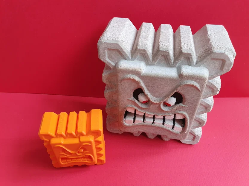Mô hình Thwomp từ Mario và khuôn đúc bê tông - Image 5