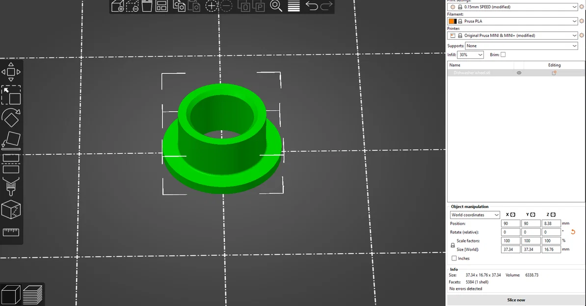 Bánh xe thay thế cho khay máy rửa chén bền đẹp, dễ in 3D - Image 1