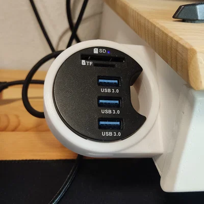 Giá đỡ USB Hub tròn gắn hông (Side mounted round USB Hub Holder)