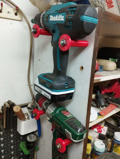 Giá treo máy khoan cầm tay gắn tường - Giải pháp DIY ngăn nắp - Image 1