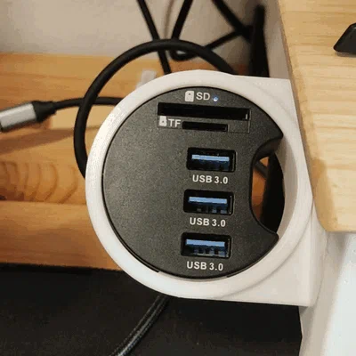 Giá đỡ USB Hub tròn gắn hông (Side mounted round USB Hub Holder)