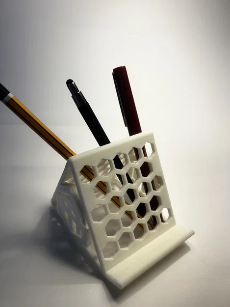 Kệ đỡ điện thoại kiêm ống cắm bút họa tiết honeycomb - Image 6