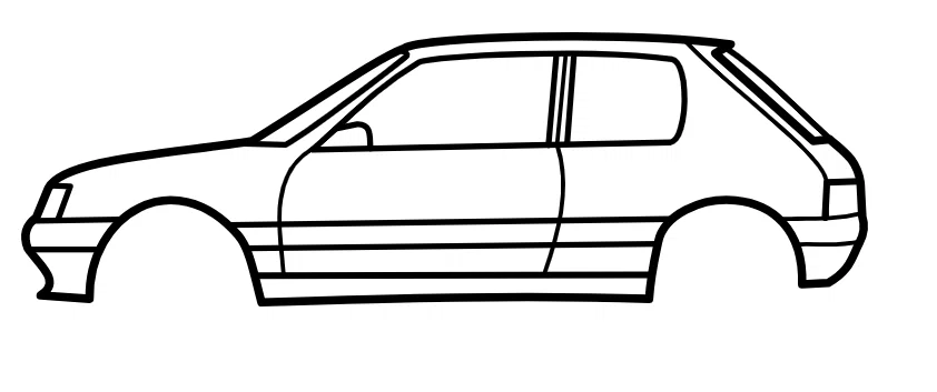 Mô hình trang trí tường Peugeot 205 GTI (1992) - File in 3D nghệ thuật - Image 1