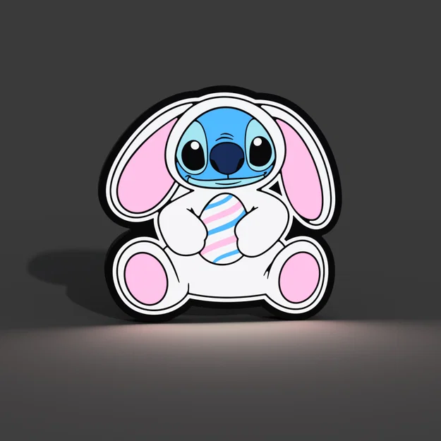 Đèn Lightbox LED Trứng Phục Sinh Stitch Mặc Đồ Thỏ (Bunny Suit) - Image 2