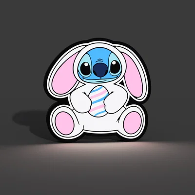 Đèn Lightbox LED Trứng Phục Sinh Stitch Mặc Đồ Thỏ (Bunny Suit)