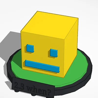 Mô hình trang trí Geometry Dash nhân vật 3D siêu dễ thương