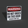 Bảng hiệu cảnh báo “Đừng gõ cửa” (Warning Do Not Knock Sign) - Thumbnail 1