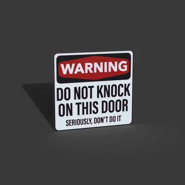 Bảng hiệu cảnh báo “Đừng gõ cửa” (Warning Do Not Knock Sign) - Image 2