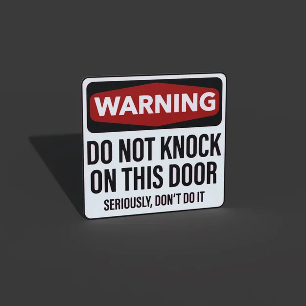 Bảng hiệu cảnh báo “Đừng gõ cửa” (Warning Do Not Knock Sign) - Image 4