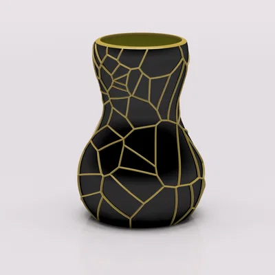 Mẫu in 3D bình hoa họa tiết khung xương hiện đại (Resin Print)