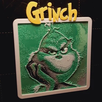 Litophane Grinch đa màu (không cần MMU)