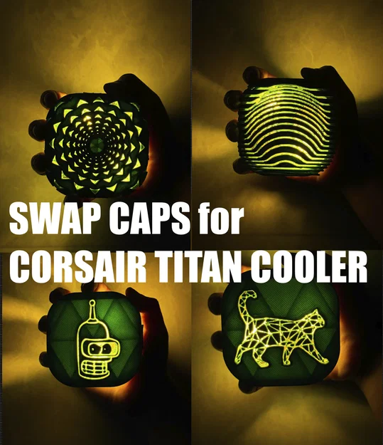 Nắp Pump Hoán Đổi – Titan AIO Cooler (Swapper Pump Caps) - Image 1
