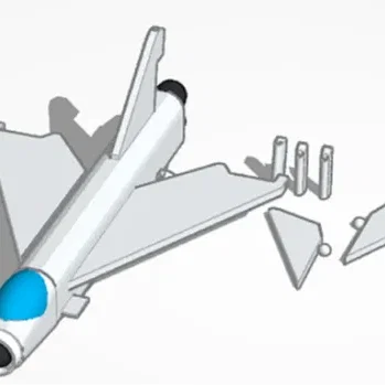 Mô hình in 3D máy bay tiêm kích English Electric Lightning chi tiết