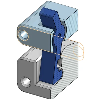 Chốt gài dạng móc kèm nam châm (Hook latch with magnets)