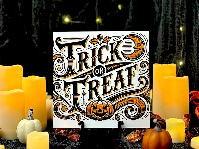 “The Haunting Offering” – Bảng Hueforge Halloween Vintage “Trick or Treat” - Image 1