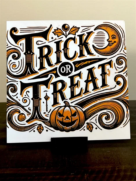 “The Haunting Offering” – Bảng Hueforge Halloween Vintage “Trick or Treat” - Image 3