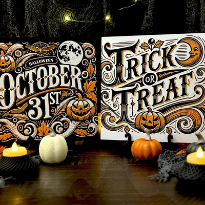 “The Haunting Offering” – Bảng Hueforge Halloween Vintage “Trick or Treat”