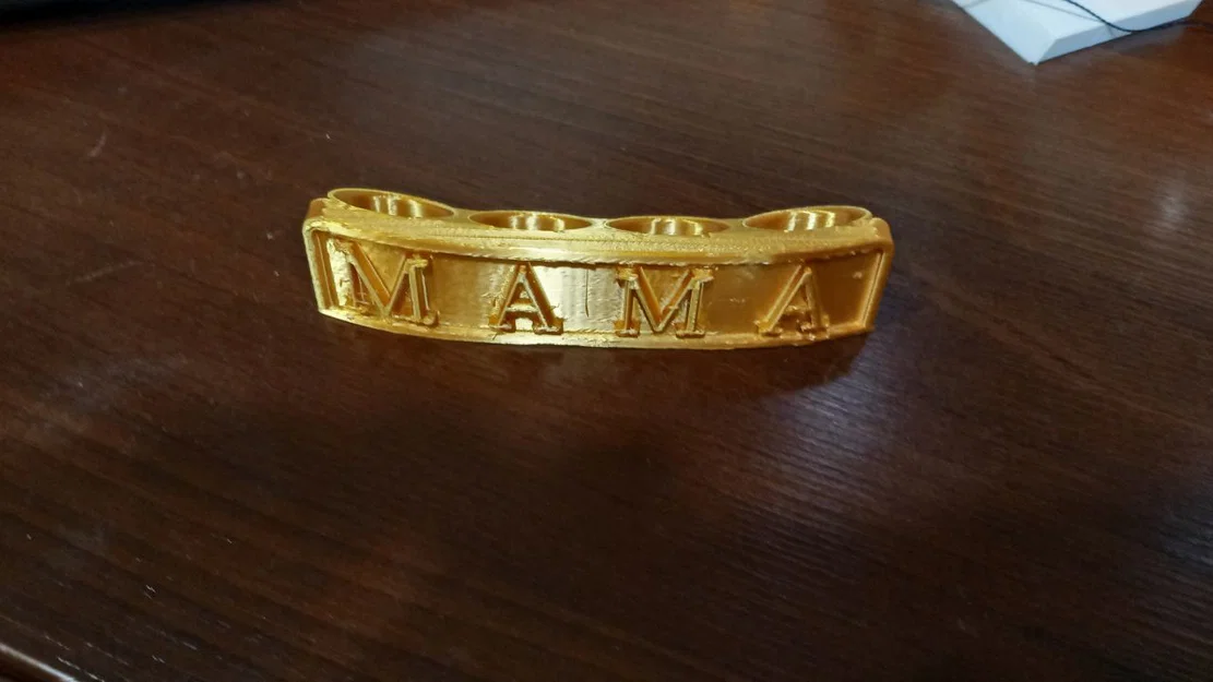 Mẫu nhẫn bốn ngón tay chữ MAMA cá tính cho máy in 3D - Image 1