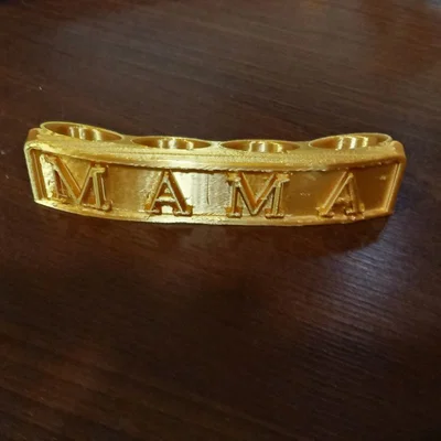 Mẫu nhẫn bốn ngón tay chữ MAMA cá tính cho máy in 3D