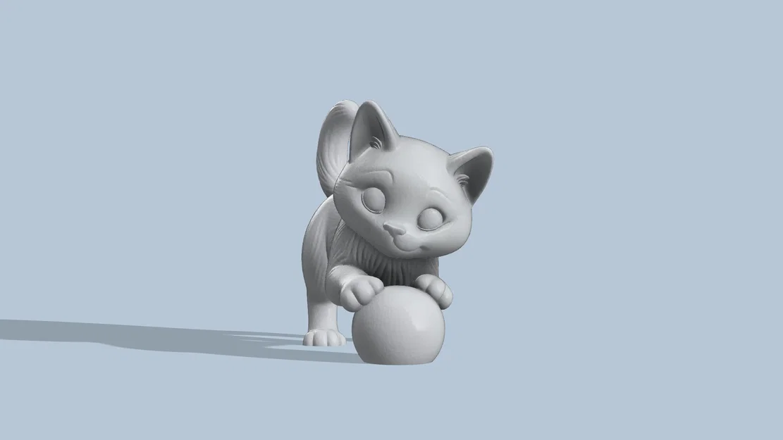 Mô hình 3D chú mèo con tinh nghịch (Playful Cute Cat) dễ thương - Image 1