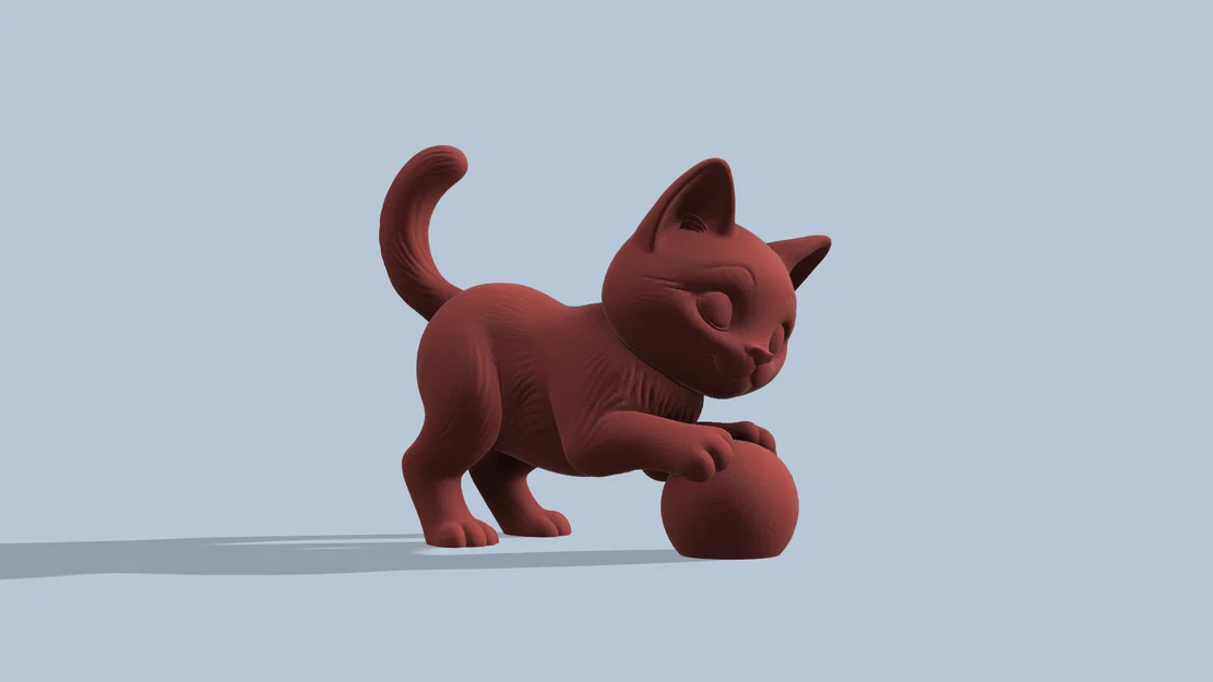 Mô hình 3D chú mèo con tinh nghịch (Playful Cute Cat) dễ thương - Image 2