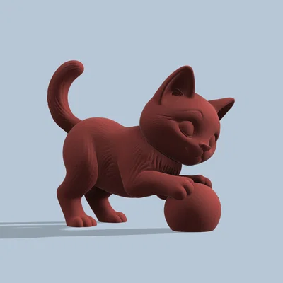Mô hình 3D chú mèo con tinh nghịch (Playful Cute Cat) dễ thương
