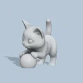 Mô hình 3D chú mèo con tinh nghịch (Playful Cute Cat) dễ thương - Thumbnail 3