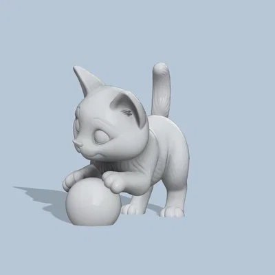 Mô hình 3D chú mèo con tinh nghịch (Playful Cute Cat) dễ thương