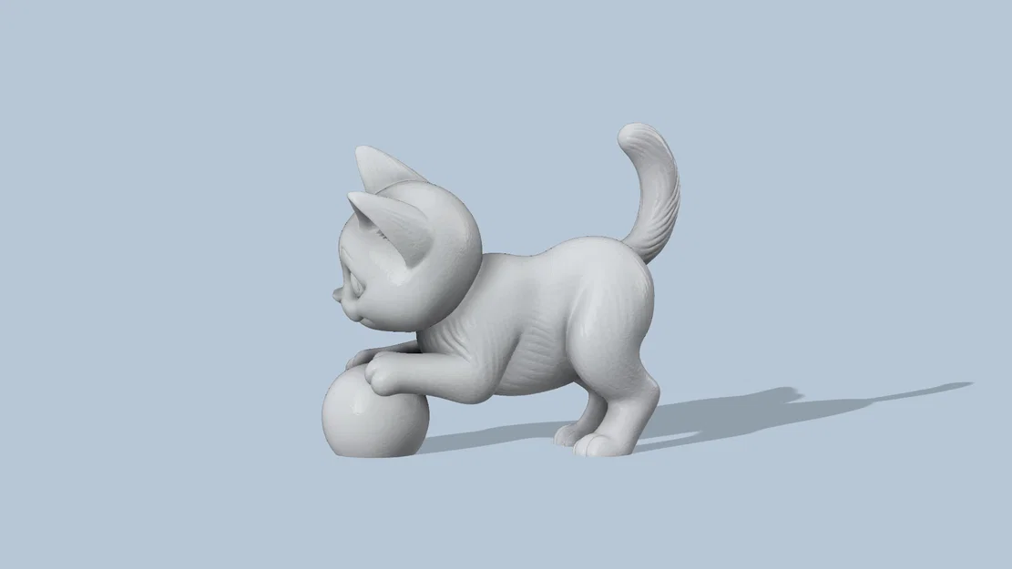 Mô hình 3D chú mèo con tinh nghịch (Playful Cute Cat) dễ thương - Image 4