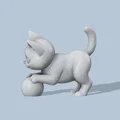 Mô hình 3D chú mèo con tinh nghịch (Playful Cute Cat) dễ thương - Thumbnail 4