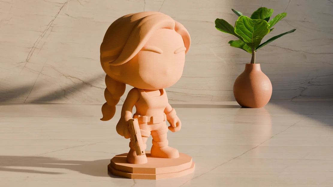 Mô hình 3D nhân vật Lara Croft (Tomb Raider) phong cách Chibi - Image 1