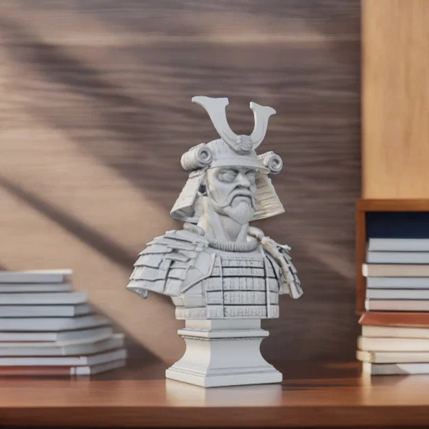 Tượng bán thân Samurai - Mô hình trang trí 3D tinh xảo - Image 1