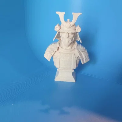 Tượng bán thân Samurai - Mô hình trang trí 3D tinh xảo