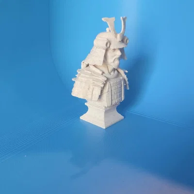 Tượng bán thân Samurai - Mô hình trang trí 3D tinh xảo
