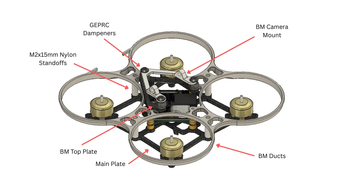 Hachidorii XL Carbon Fiber Whoop – Khung whoop carbon 84mm cho cánh 45mm - Image 12