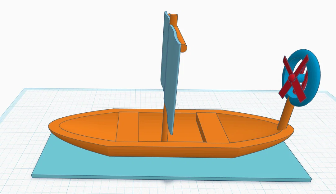 Mô hình tàu buồm gắn cánh quạt in 3D độc đáo trang trí bàn làm việc - Image 1