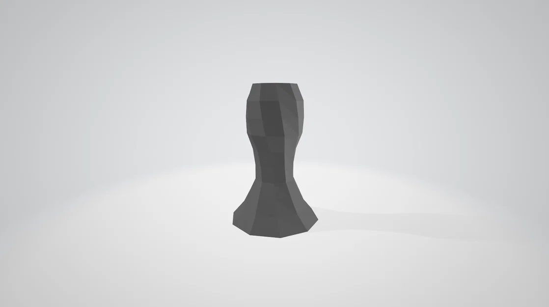 Bình hoa Low Poly 3D - Mẫu trang trí nội thất hiện đại dễ in - Image 1