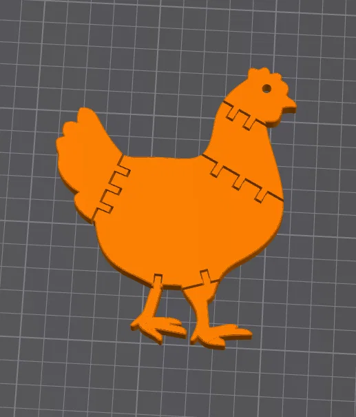 Mô hình chú gà khớp nối (Flexi Hen) đáng yêu để in 3D - Image 1